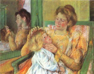 Mother_Combing_Child's_Hair