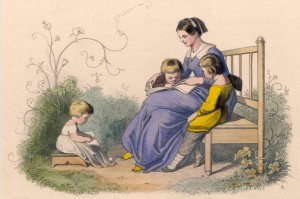 victorian-engraving-mother-with-children